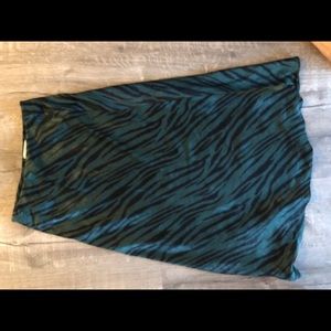 Green Tiger print Maxi Skirt XS